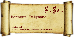 Herbert Zsigmond névjegykártya