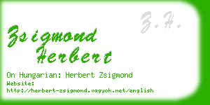 zsigmond herbert business card